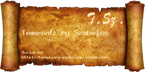 Temesváry Szabolcs névjegykártya