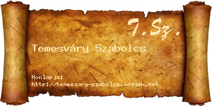 Temesváry Szabolcs névjegykártya