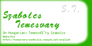 szabolcs temesvary business card